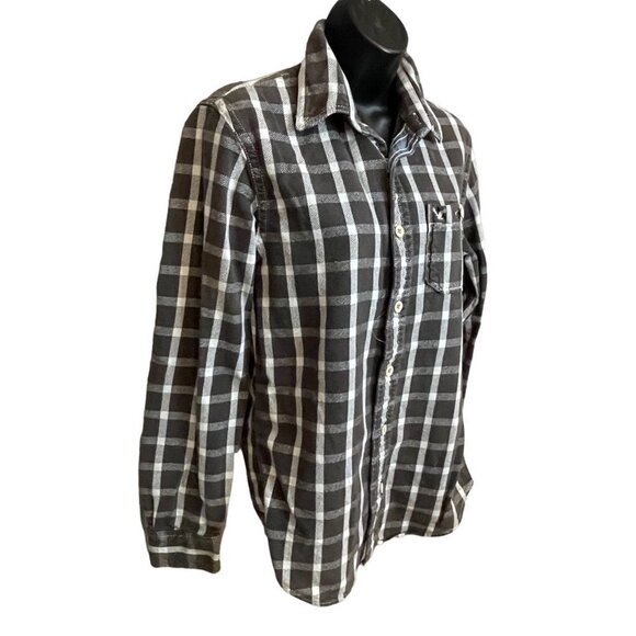 American Eagle Plaid Flannel Collared Button Up Shirt Sz S - Picture 3 of 11